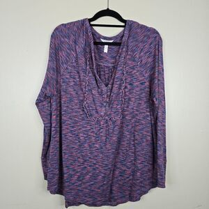 Matilda Jane Planetarium Purple Heather Henley Top Size xl